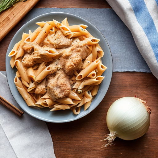 Onion Chicken Pasta Flour Delight