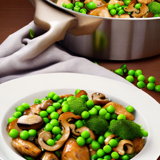 Chicken Sausage and Mushroom Stir-Fry with Broccoli and Peas